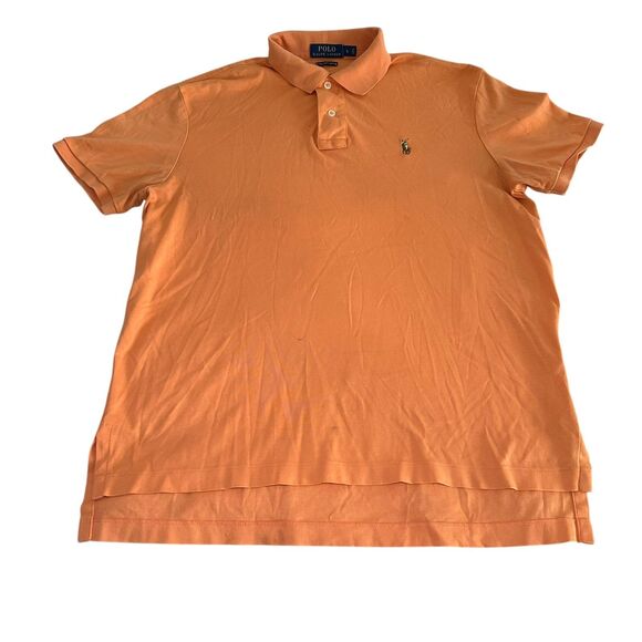 Polo by Ralph Lauren Polo Shirt Men's Size Large Orang with Flesh Pony Normcore - Picture 1 of 6